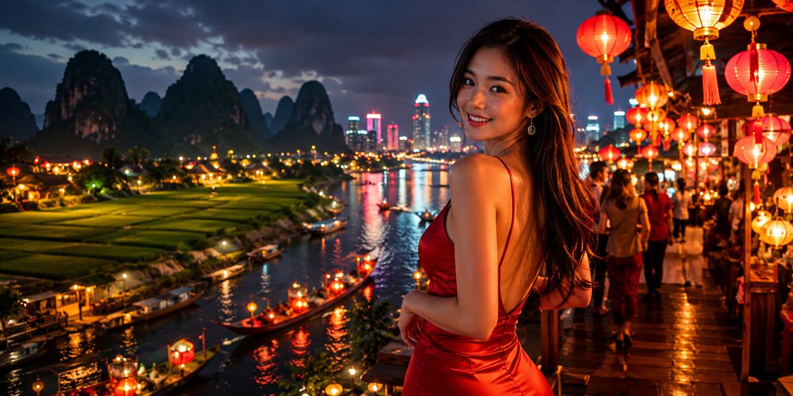 Người dùng Sài Gòn xem xét kèo cá cược tại khu chợ đêm với điện thoại trong tay